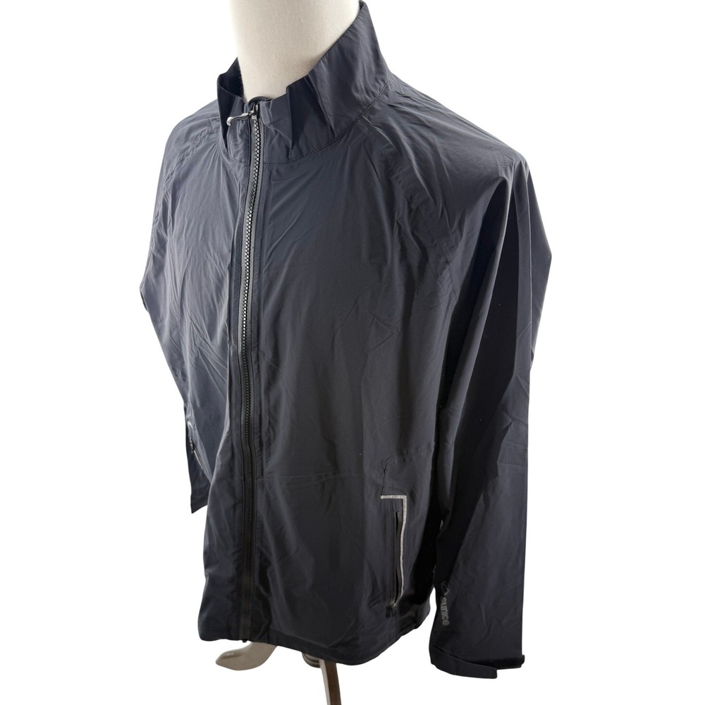 Sunice Zephal Mens Black Full Zip Golf Rain Jacket Breathable Large NEW